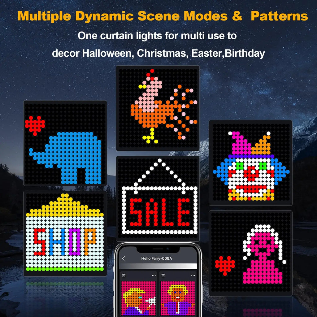 Smart RGB Curtain Light String USB Plug Remote Control LED Curtain Light APP Bluetooth Control String Lights for Room Decoration