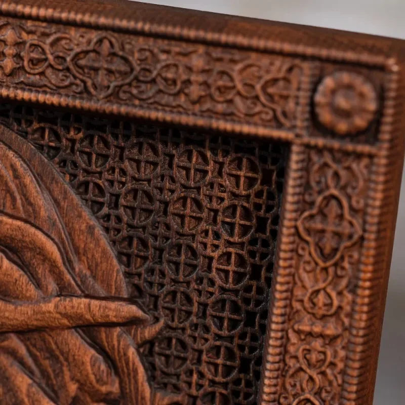 Vantage Jesus Crown of Thorns, Wood Carving, Christian Figure, Catholic Saint, Jesus Christ Wall Decor, Wooden Icon Gift