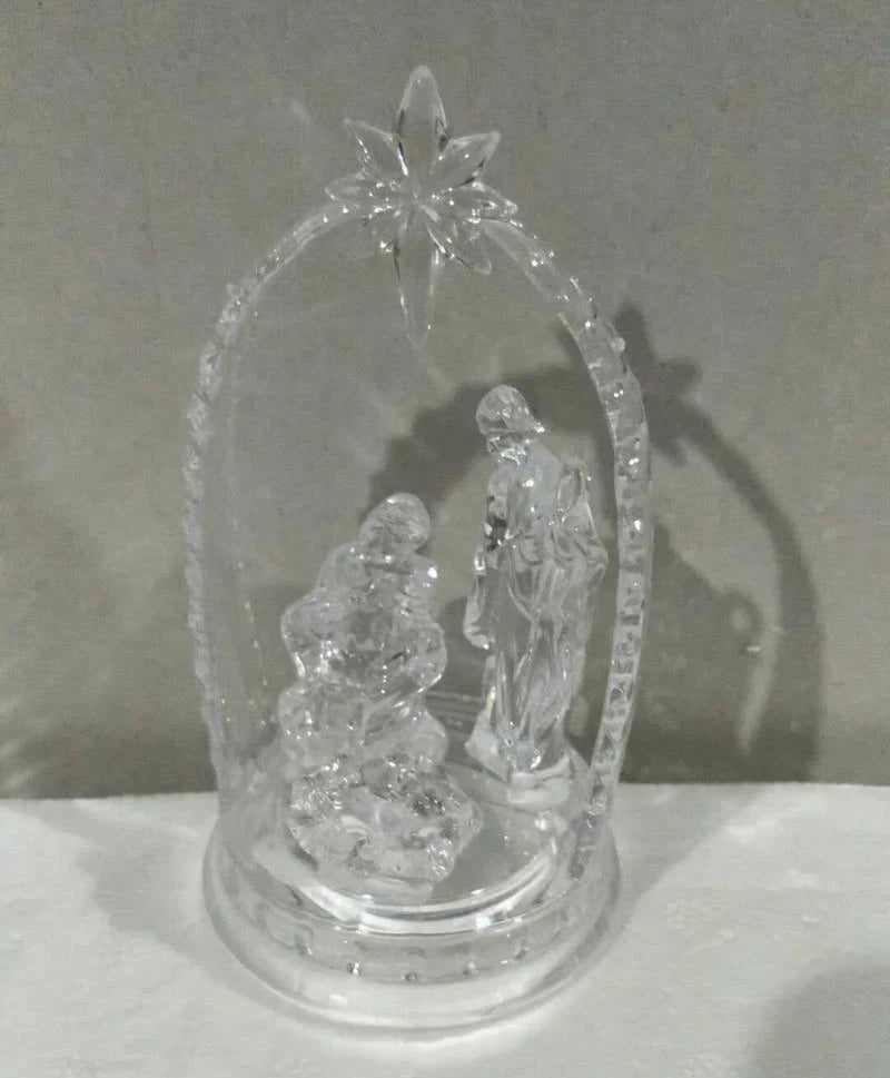 Luminous Resin Ornaments, Jesus Was Born Christian Gifts Desk Decorated, Christmas Gift Jesu Crafts Holy Statuette figurine