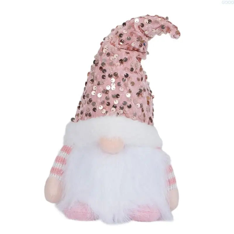 23GA Rudolph Plush Toy Christmas Ornament Washable Soft Dwarf Doll with Light Festival Home Office Holiday Decoration