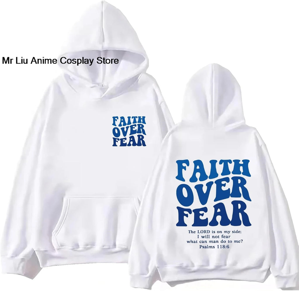 Faith Over Fear Hoodie Christian Jesus Bible Verse Faith Over Fear Sweatshirt Clothing