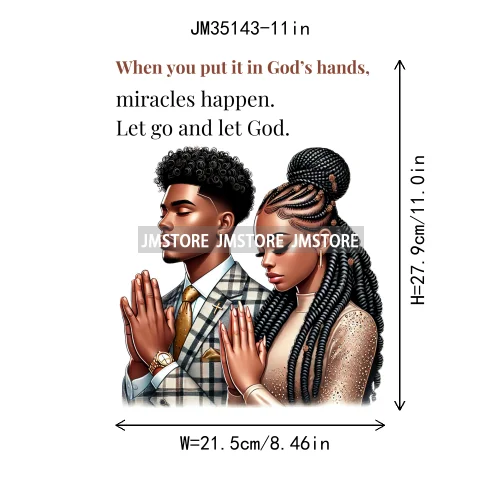 Christian Black Woman Positive Affirmation Bible Praying Blessed Iron on DTF Transfers Stickers Ready to Press for Clothing Bags