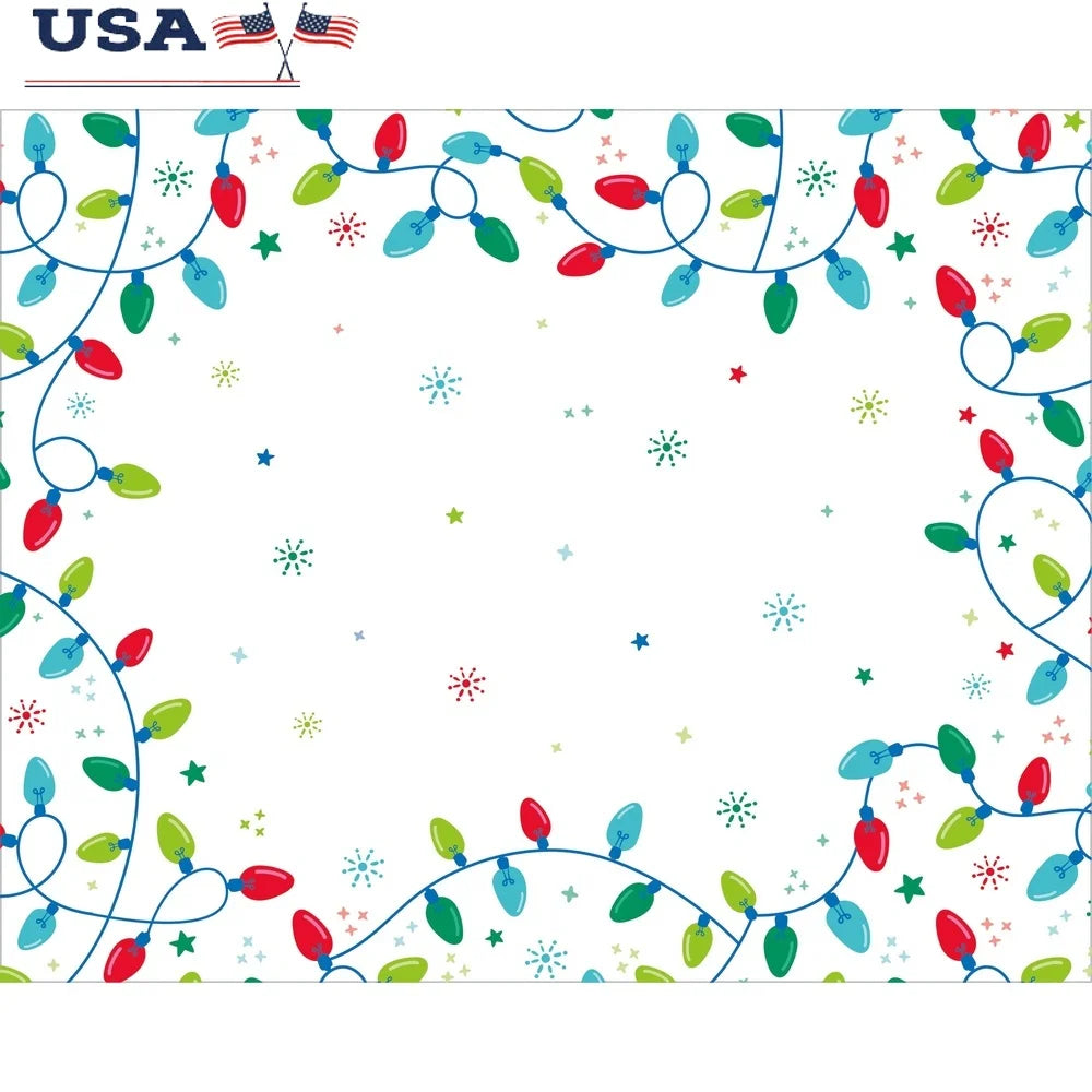 Disposable Christmas Lights Placemats Set of 24 Holiday Table Decor Protectors Ideal Parties Winter Celebrations Paper 12x15