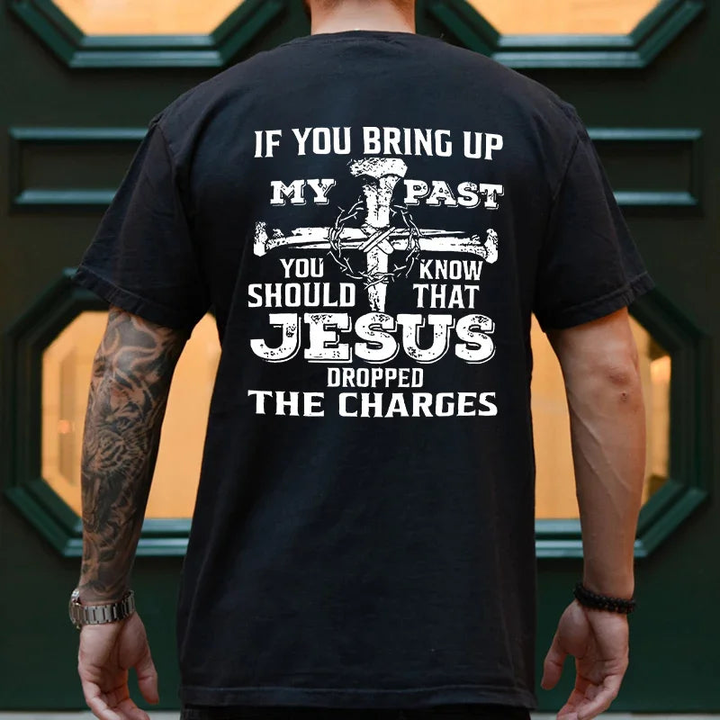 Men Tee Shirt Jesus Christ Back Printing T-Shirt Fashion Graphic Tops Gift for Christian Jesus Streetwear Oversized Y2k Clothing