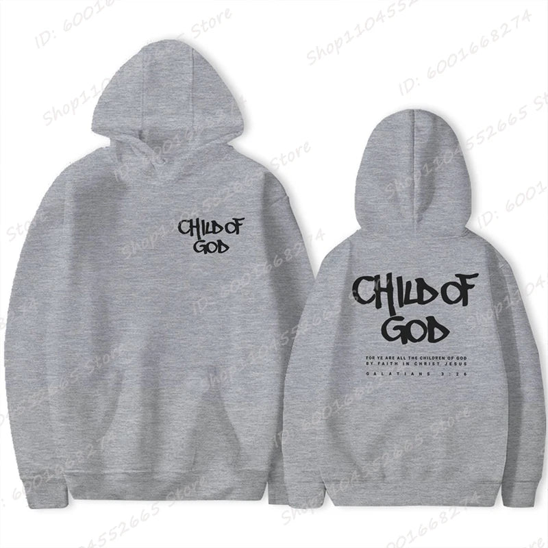 I Am A God Child Letter Print Hoodies Christian God Sweatshirts Hooded Pullover Pray The Lord Sweatshirt Women's Clothing