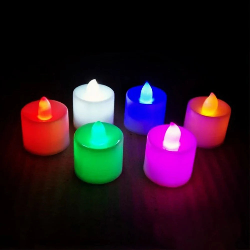 12pcs Mini LED Candle Lights, Flameless LED Tea Lights Candles, Reusable Night Lamp, Votive Tealight, Romantic Home Decor