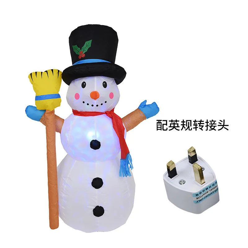Cross-border special 1.2-meter Christmas lights, garden decorations, rotating lights, inflatable Christmas snowman models