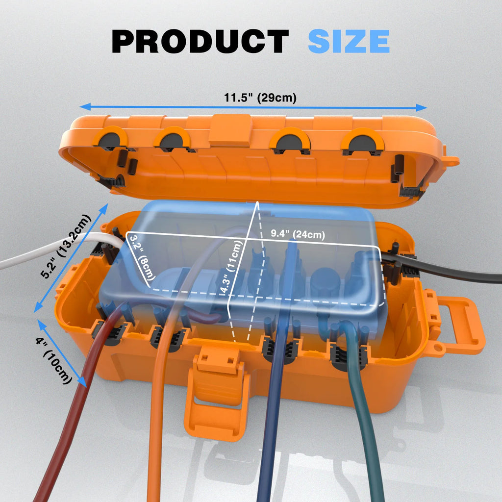 IP54 Waterproof Electrical Cover for Halloween/Christmas Decoration Outdoor Cable Box for Power Cables/Plugs/Lights/Garden Timer