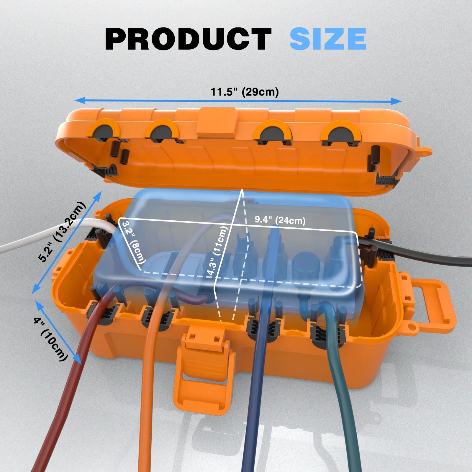 IP54 Waterproof Electrical Cover for Halloween/Christmas Decoration Outdoor Cable Box for Power Cables/Plugs/Lights/Garden Timer