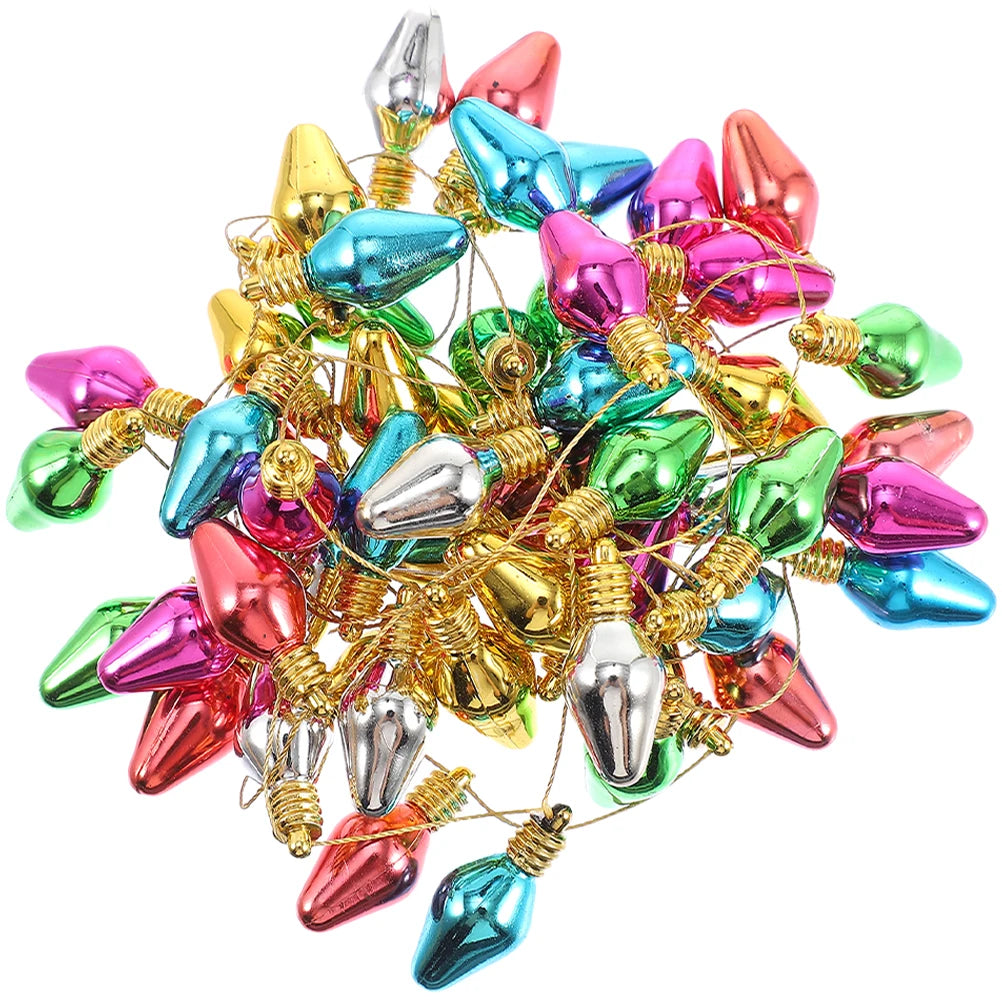 Christmas Fake Lights Bead Decoration for Mini Houses Gardens Trees Colorful Ornaments Plastic Bulbs Craft Supplies Miniatures