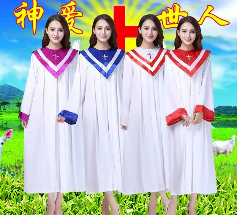 Christ Jesus Taught The Holy Costume Women Christian Sing Dress Jesus Class Service Outfit Christmas Holy Trinity Sacred Robe