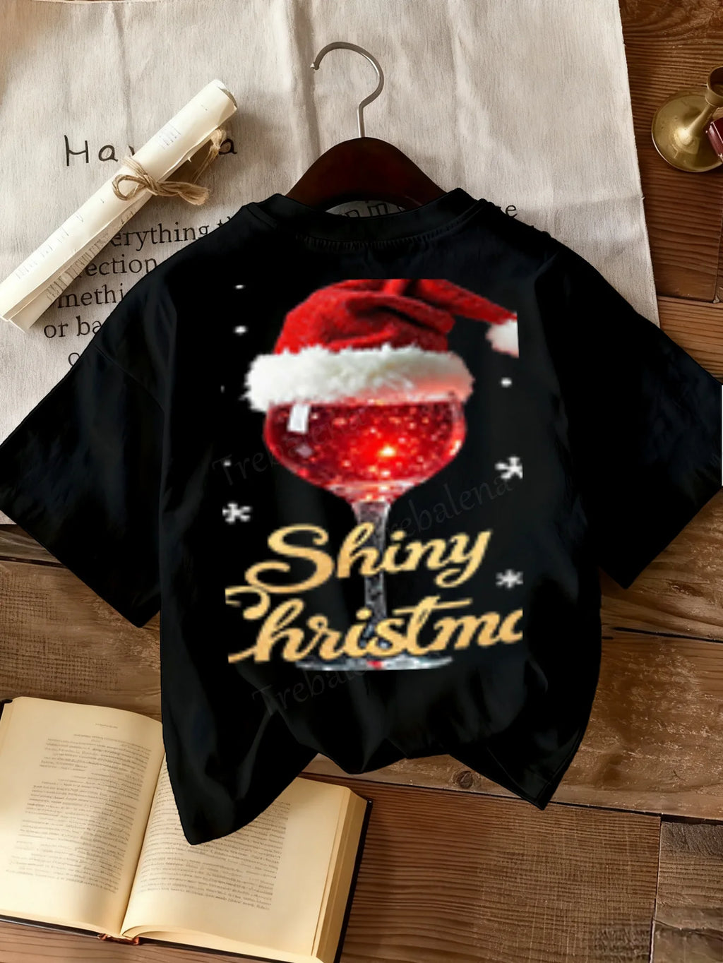 Women T-shirt Christmas T-Shirt "Let His Light Shine" Women's Holiday Tee