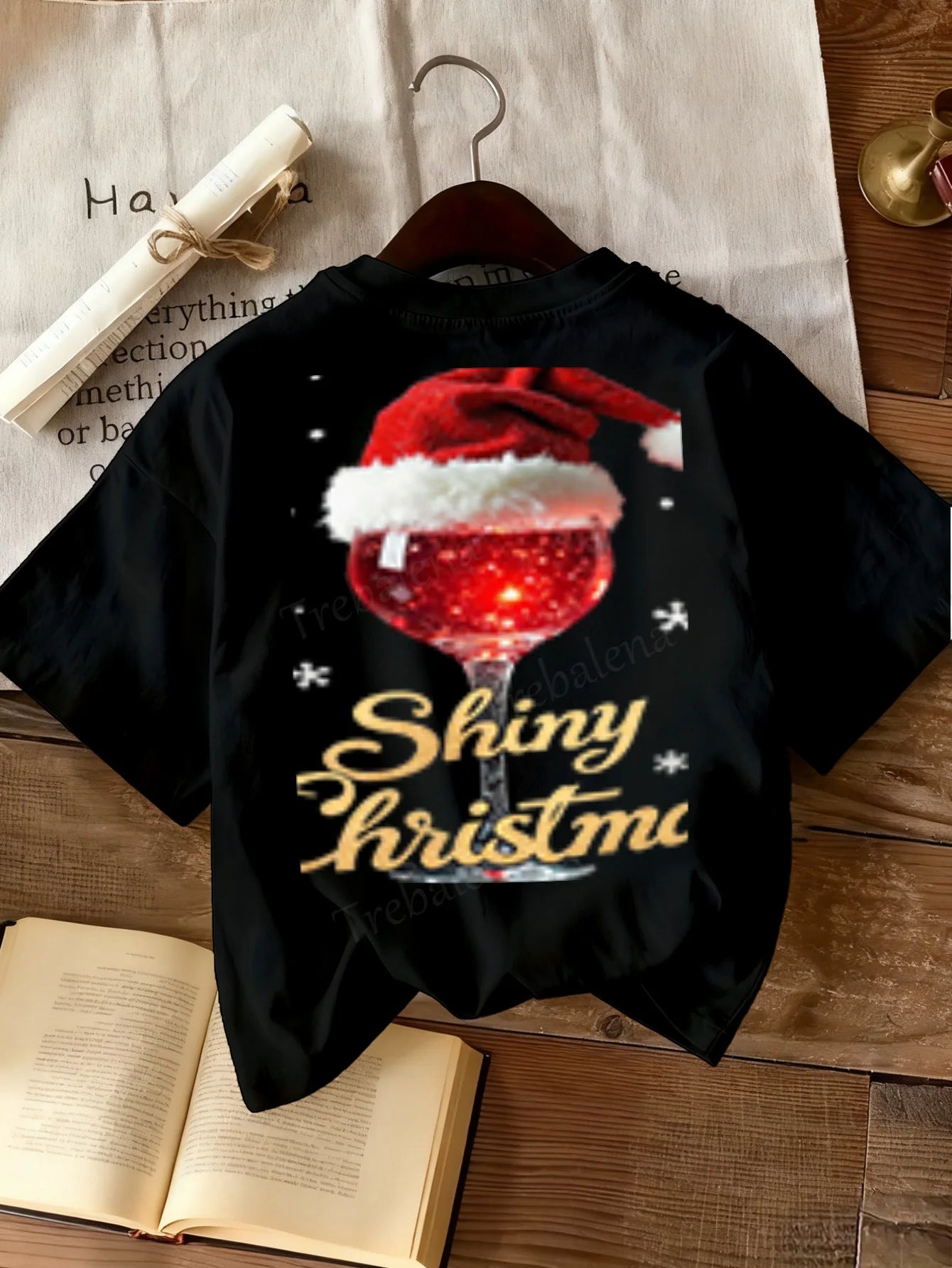 Women T-shirt Christmas T-Shirt "Let His Light Shine" Women's Holiday Tee