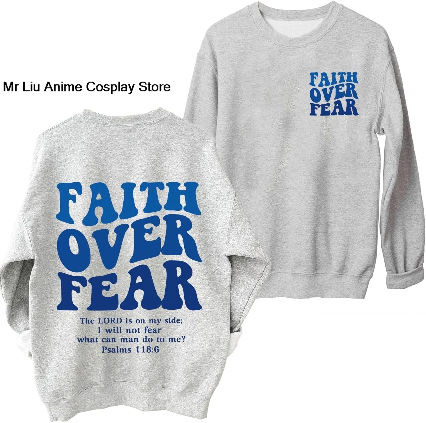 Faith Over Fear Hoodie Christian Jesus Bible Verse Faith Over Fear Sweatshirt Clothing