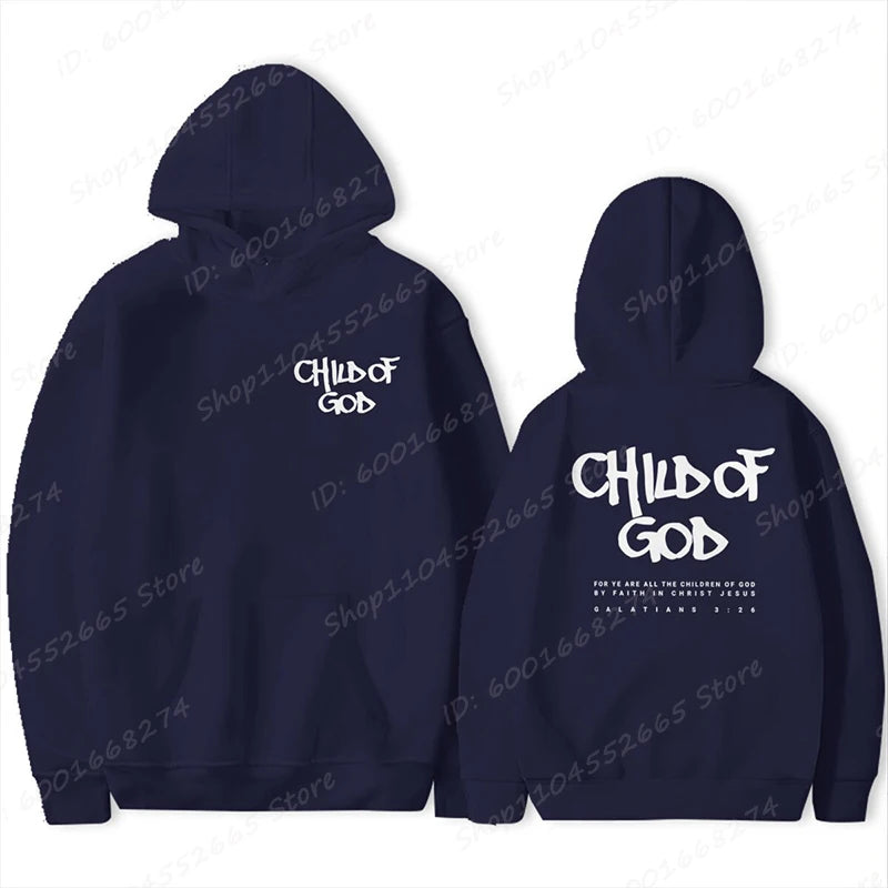 I Am A God Child Letter Print Hoodies Christian God Sweatshirts Hooded Pullover Pray The Lord Sweatshirt Women's Clothing