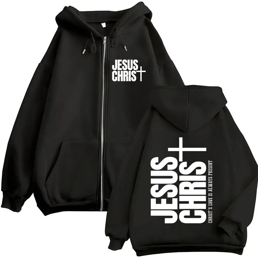 Jesus Christian Bible Verse Faith Zipper Hoodies Men Women Clothing Fashion Zip Up Sweatshirts Oversized Pullover Coats Jackets