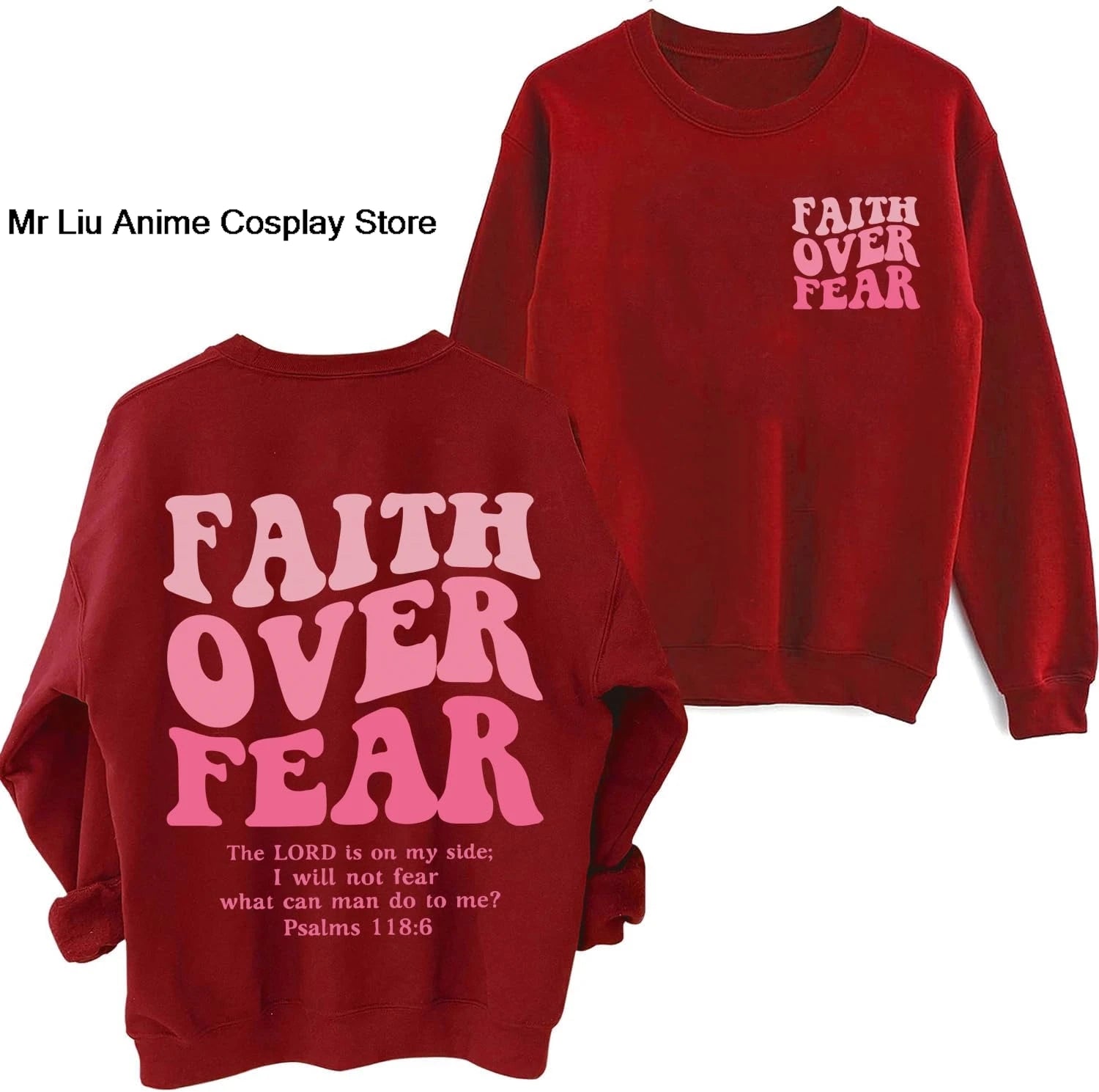 Faith Over Fear Hoodie Christian Jesus Bible Verse Faith Over Fear Sweatshirt Clothing