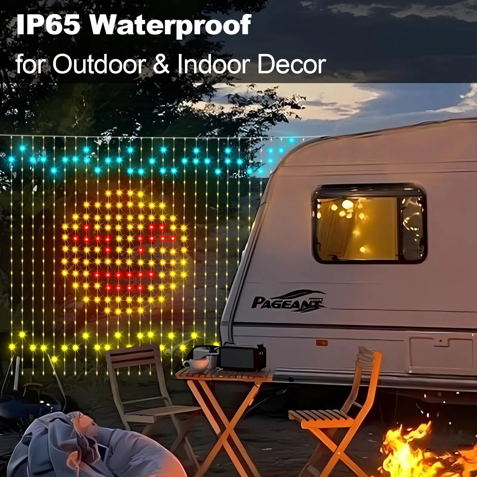 Smart RGB Curtain Light String USB Plug Remote Control LED Curtain Light APP Bluetooth Control String Lights for Room Decoration