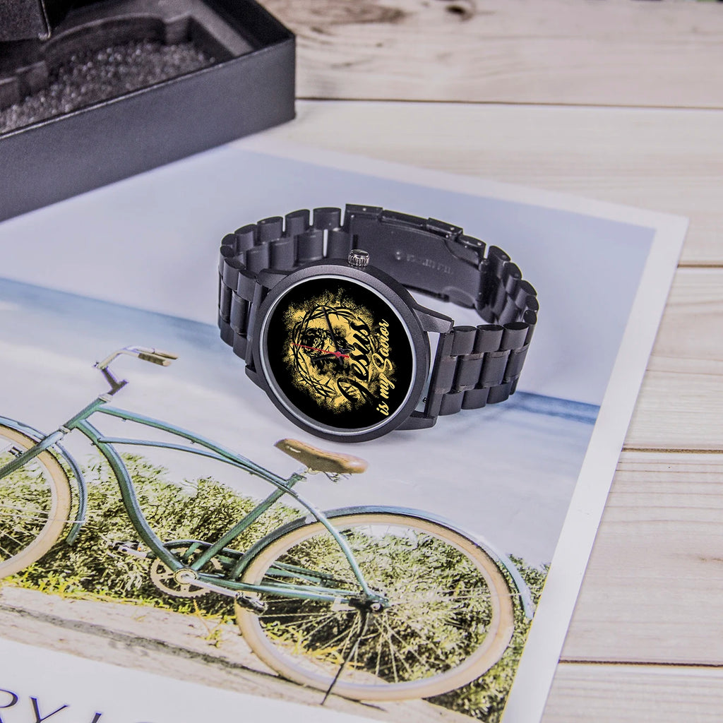 Factory Store Jesus Design Christianity Son of God Style Clothing Matching Gifts for Christian Men's Battery Quartz Wrist Watch