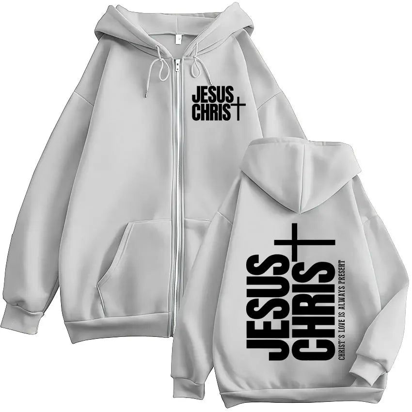 Jesus Christian Bible Verse Faith Zipper Hoodies Men Women Clothing Fashion Zip Up Sweatshirts Oversized Pullover Coats Jackets
