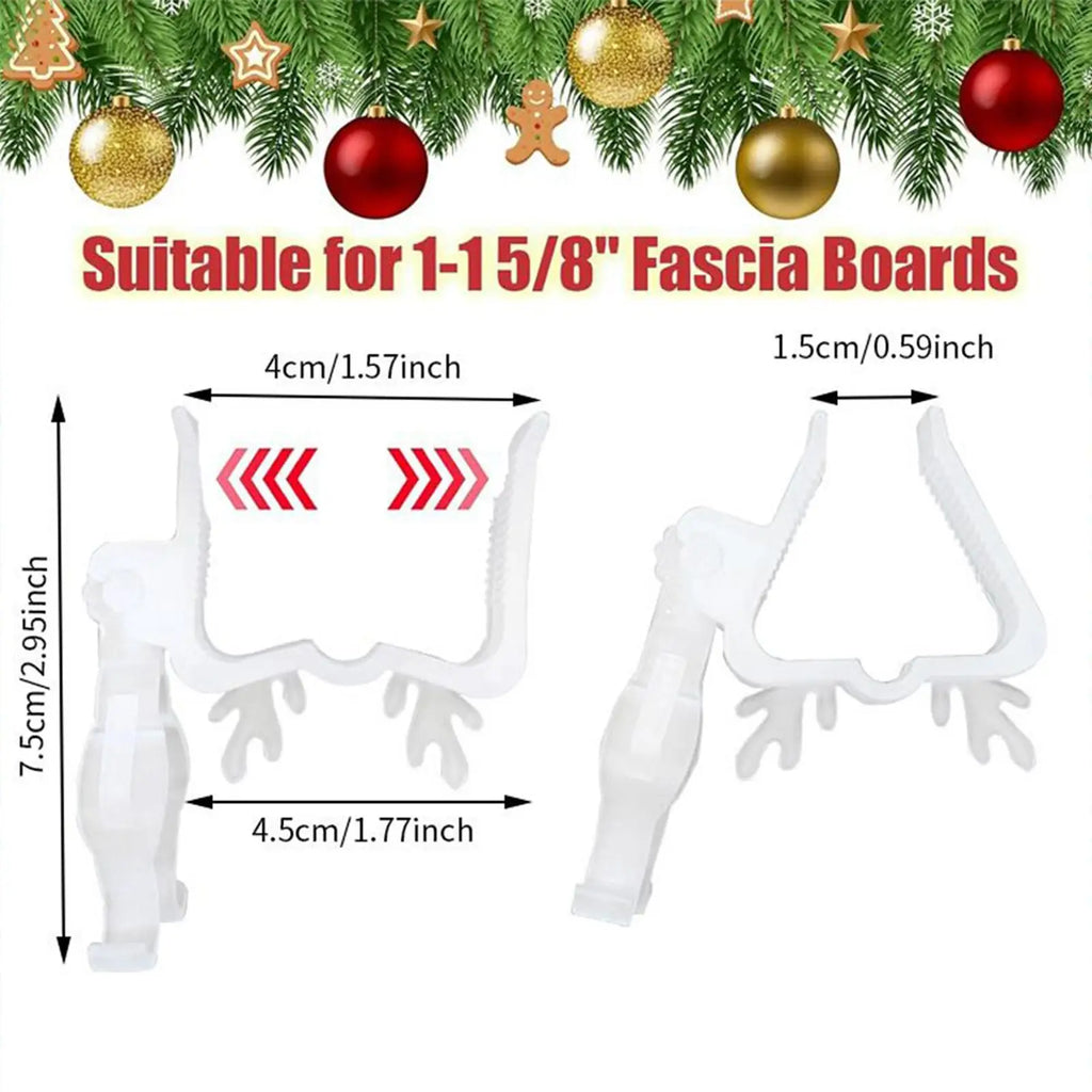 Christmas Light Clips 10-Piece Christmas Gutter LED String Light Clips Festive Lamp Hanger For Soffit Decoration Siding Deck