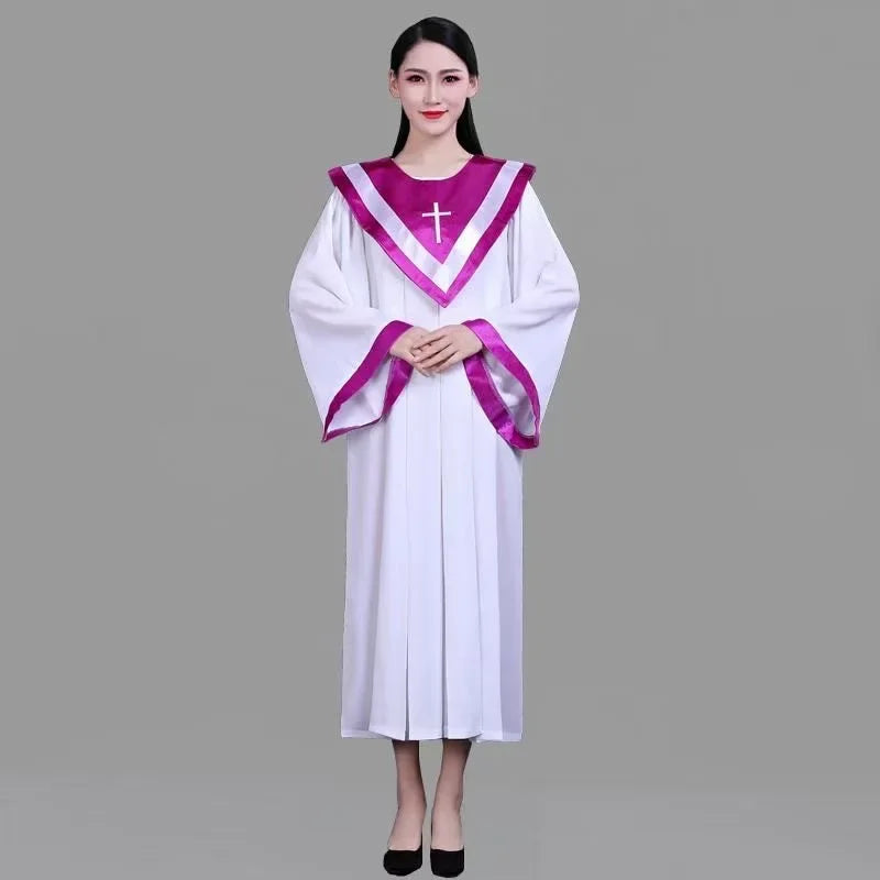 Christian Costume Christian Church Choir Saint Costume Long Sleeve Jesus Class Service Wear Sing Robe Sing Dress Jesus Outfit