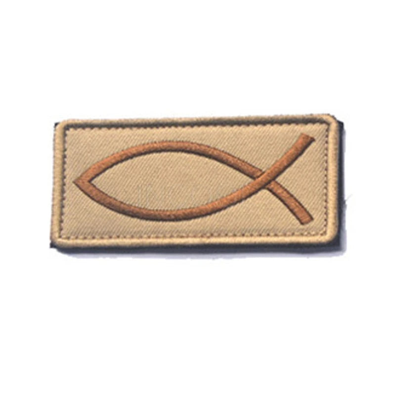 Jesus Fish Embroidery Patch Patches Christian Fish Symbol Appliques Embroidered Patches For Clothing Backpack Jacket