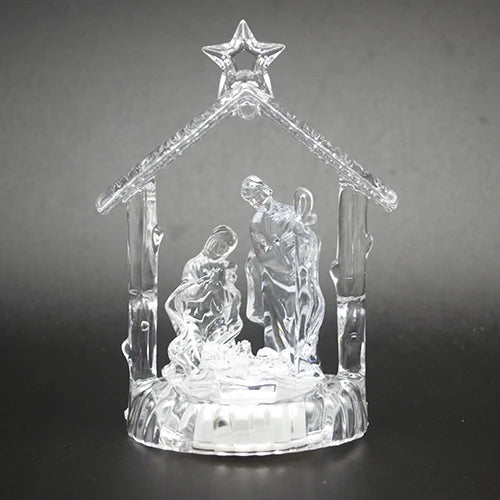 Luminous Resin Ornaments, Jesus Was Born Christian Gifts Desk Decorated, Christmas Gift Jesu Crafts Holy Statuette figurine