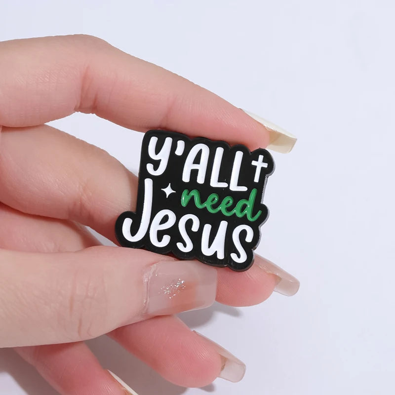 Cartoon Cute JESUS Enamel Pins Christian Clothing Brooch Cute Creative Jesus Lapel Badge Cap Clothes Jewelry Gift Wholesale