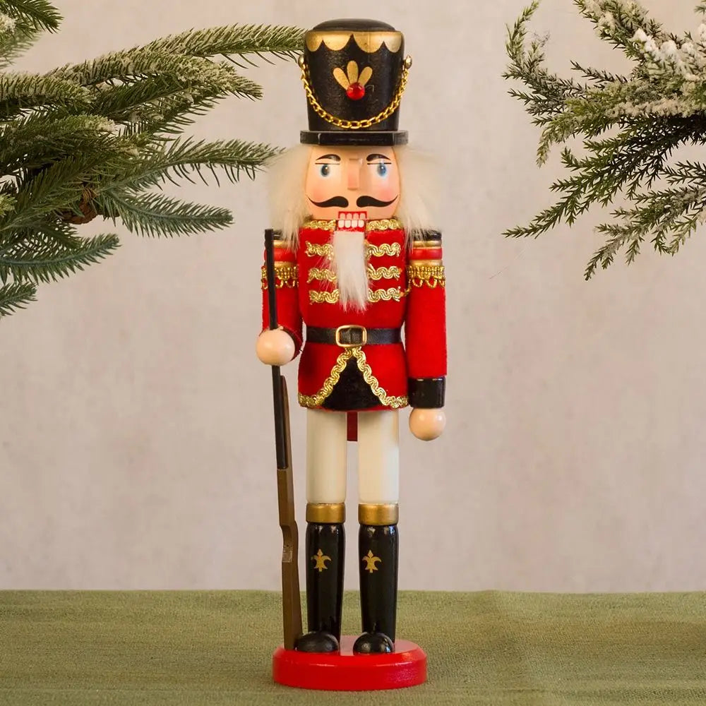 Merry Christmas Vintage Christmas Nutcracker Handicraft Painted Soldier Doll Drummer 30cm Handcraft Figurine New Year