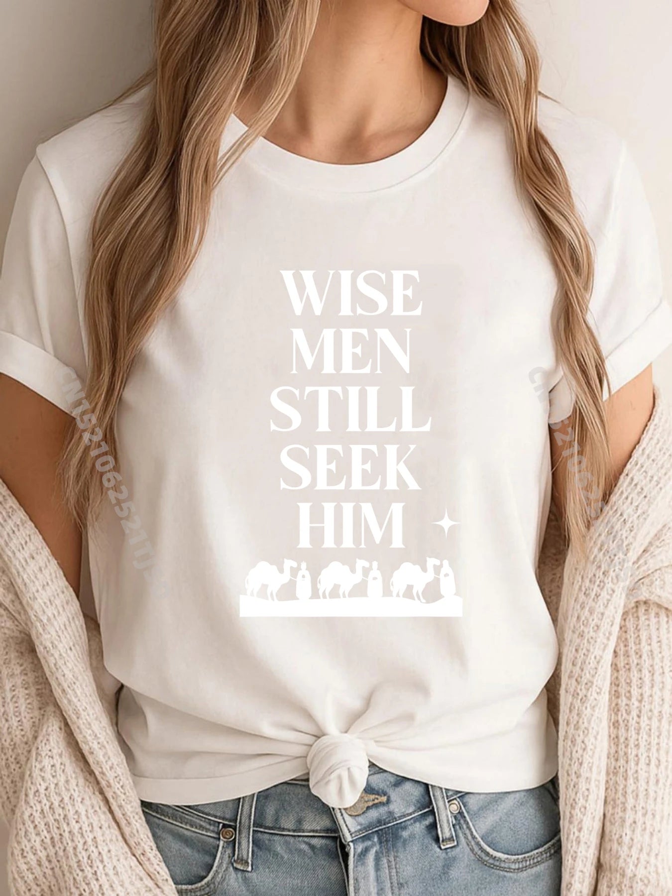 Wise Woman Still Seek Him Christian Christmas Jesus Clothing High Quality Men's T-Shirt Print
