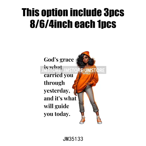 Christian Black Woman Positive Affirmation Bible Praying Blessed Iron on DTF Transfers Stickers Ready to Press for Clothing Bags