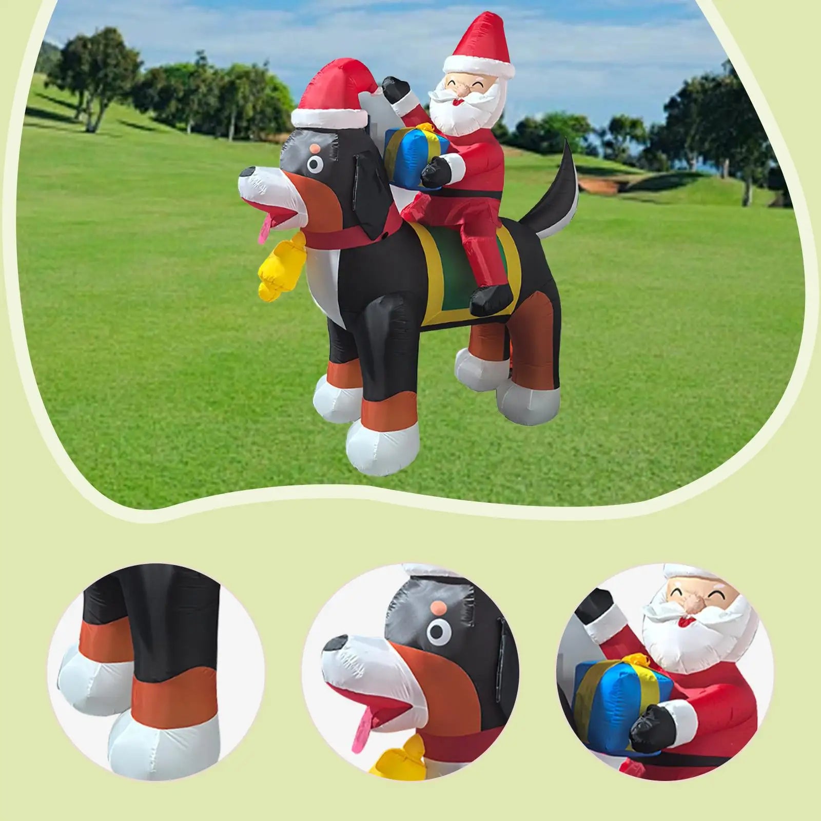 Santa Claus Lighted Christmas Inflatable Xmas Decor for Backyard Home Garden