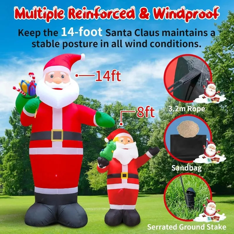 Customization Santa Claus LED Light Inflatable Outdoor Christmas Decorations Christmas Inflatables Decorations