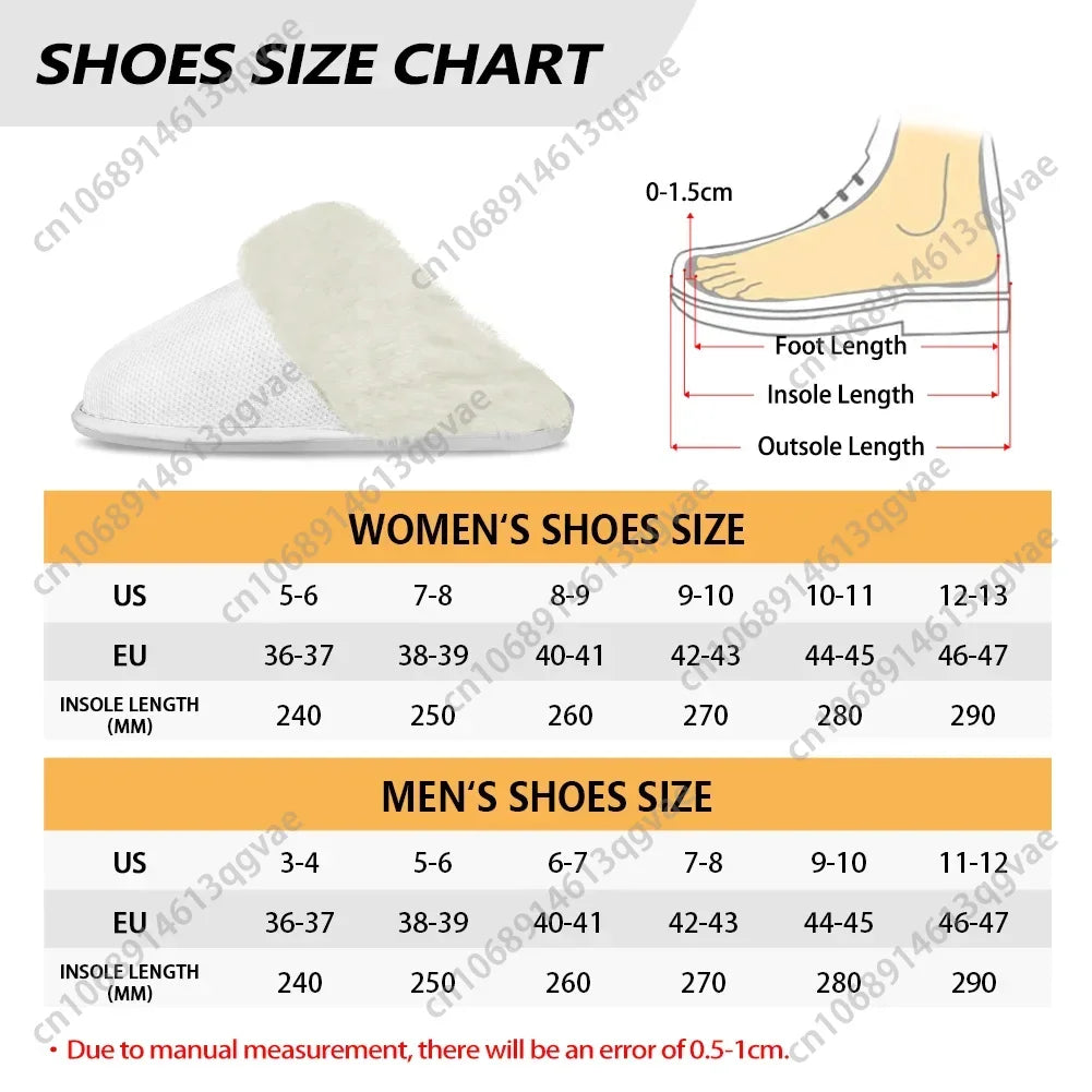 Pink Butterfly Petals Christmas Gift Slippers Mens Womens Home Cotton Plush Bedroom Keep Warm Custom Thermal Lightweight Slipper