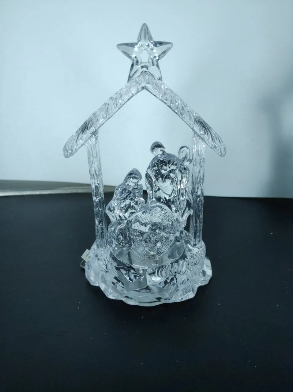 Luminous Resin Ornaments, Jesus Was Born Christian Gifts Desk Decorated, Christmas Gift Jesu Crafts Holy Statuette figurine