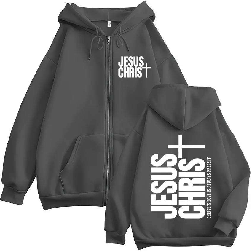 Jesus Christian Bible Verse Faith Zipper Hoodies Men Women Clothing Fashion Zip Up Sweatshirts Oversized Pullover Coats Jackets
