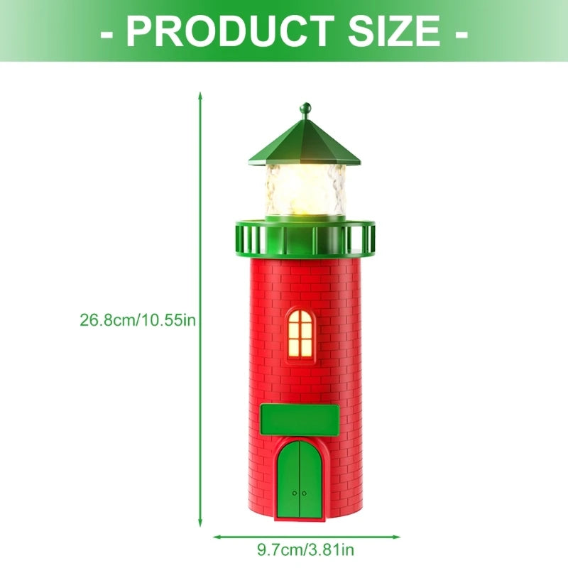 Christmas Music Lighthouse with LED Lights and Festival Melodies for Holiday Homes Decorations Desktop Ornament 87HA