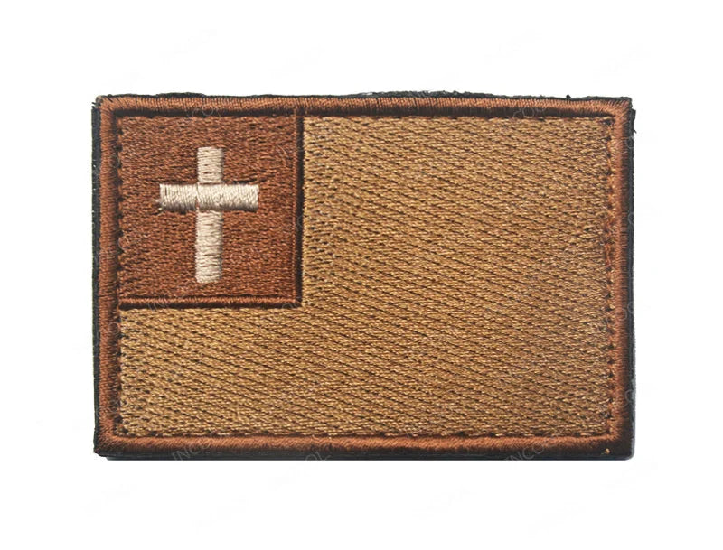 Jesus Fish Embroidered Patches God Christian Cross Sign Strip Embroidery Shoulder Appliqued Hook Loop Chevron For Clothing Cap