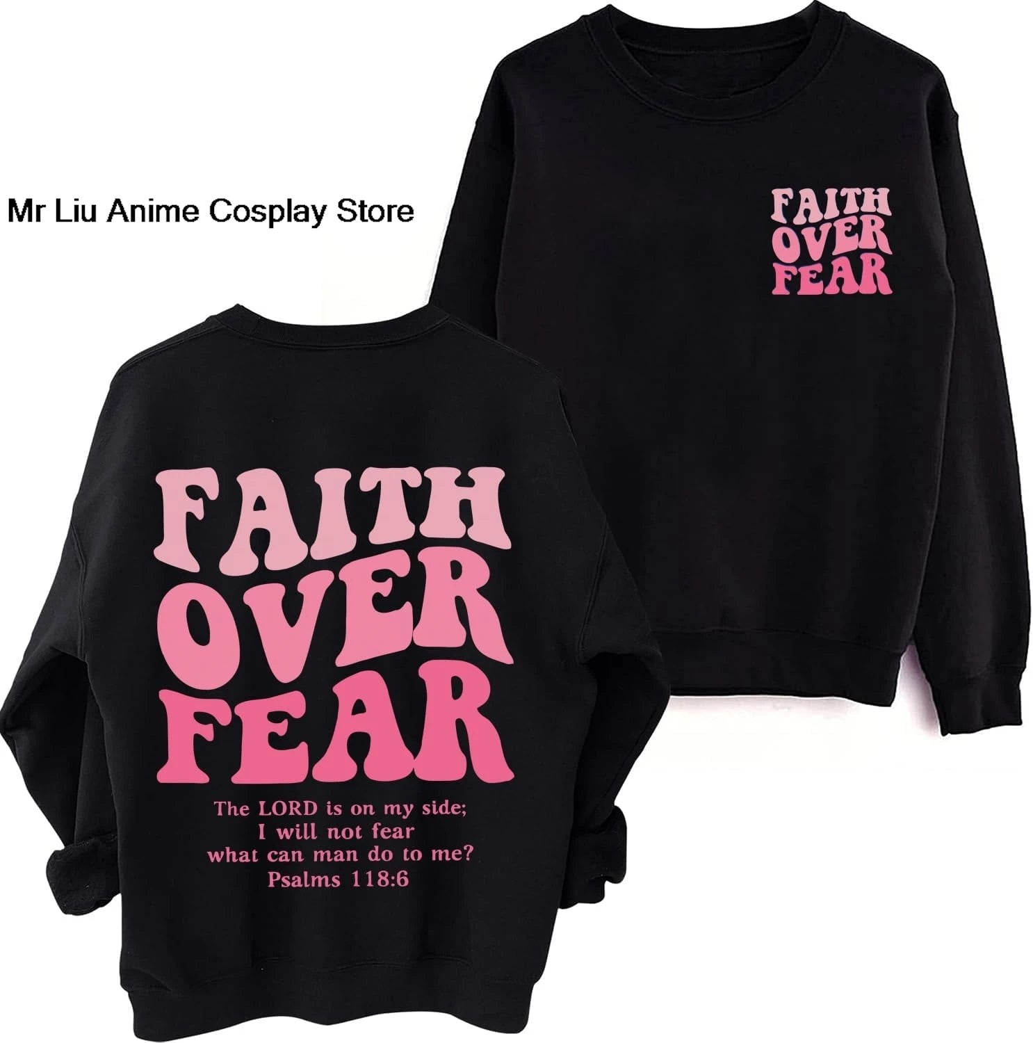 Faith Over Fear Hoodie Christian Jesus Bible Verse Faith Over Fear Sweatshirt Clothing