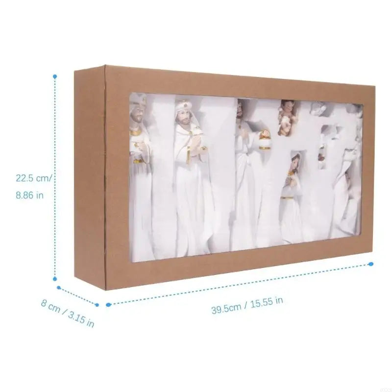 0XXA Jesus Nativity Statue Christmas Manger Decoration Set Wisemen Figurine Christian