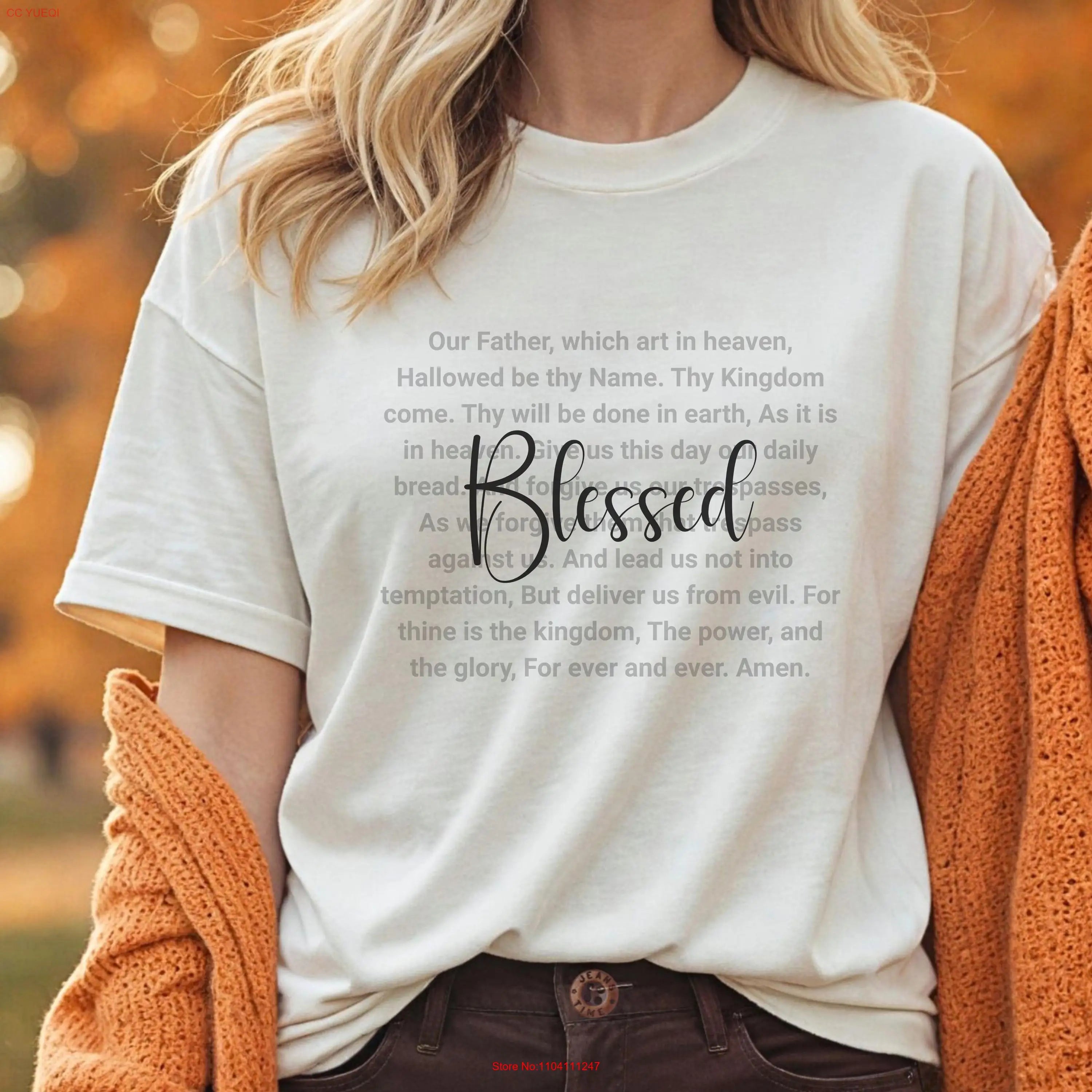 Comfort Colors Religious T Shirt Blessed Aesthetic Christian Apparel Jesus Streetwear Clothing God long or short sleeves