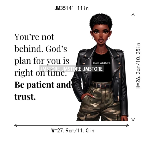 Christian Black Woman Positive Affirmation Bible Praying Blessed Iron on DTF Transfers Stickers Ready to Press for Clothing Bags