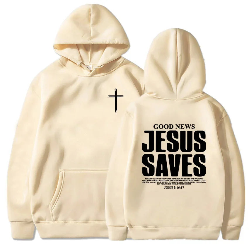 Jesus Men's Sweatshirt Autumn and Winter Warm Men's Hoodie Christian Bible Pullover Fashion Men's Clothing