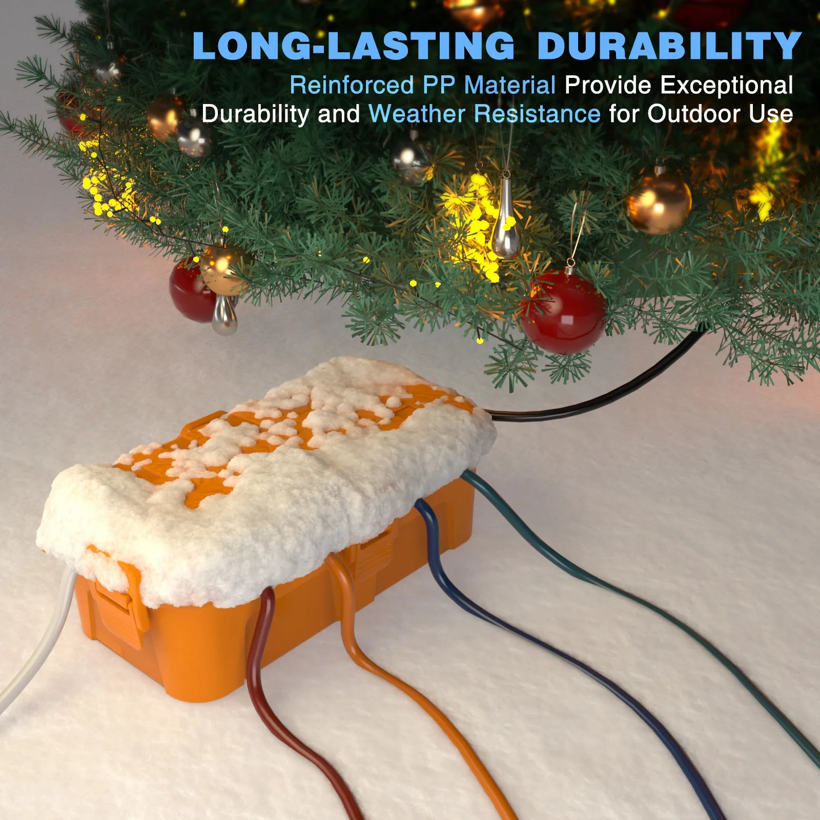 IP54 Waterproof Electrical Cover for Halloween/Christmas Decoration Outdoor Cable Box for Power Cables/Plugs/Lights/Garden Timer