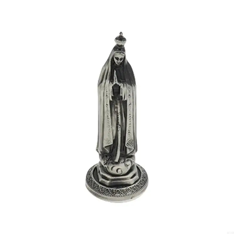 Q39B Vintage Antique Metal Standing Maria Figurine Catholic Miniature Statue Christian Religious Ornament for Tabletop Decors