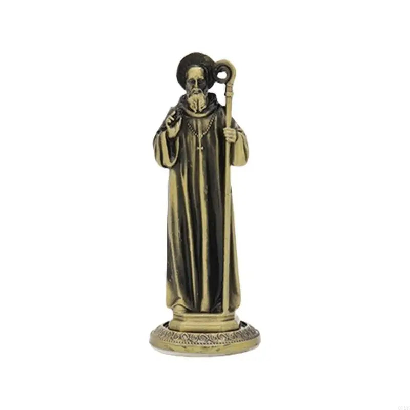Q39B Vintage Antique Metal Standing Maria Figurine Catholic Miniature Statue Christian Religious Ornament for Tabletop Decors