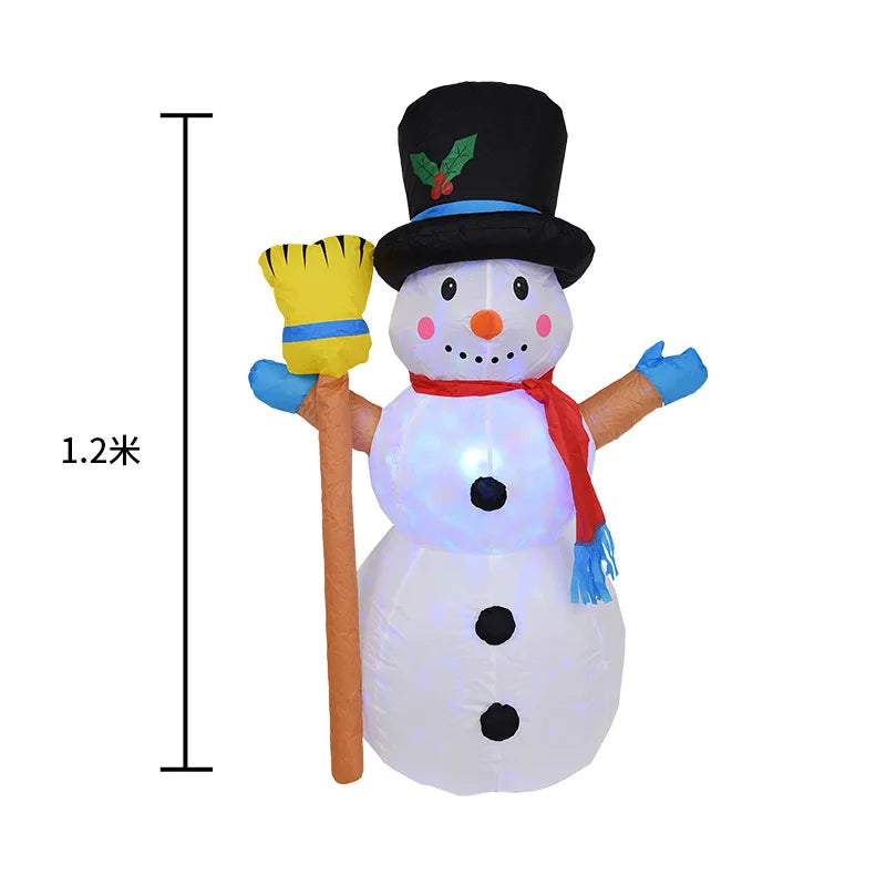 Cross-border special 1.2-meter Christmas lights, garden decorations, rotating lights, inflatable Christmas snowman models