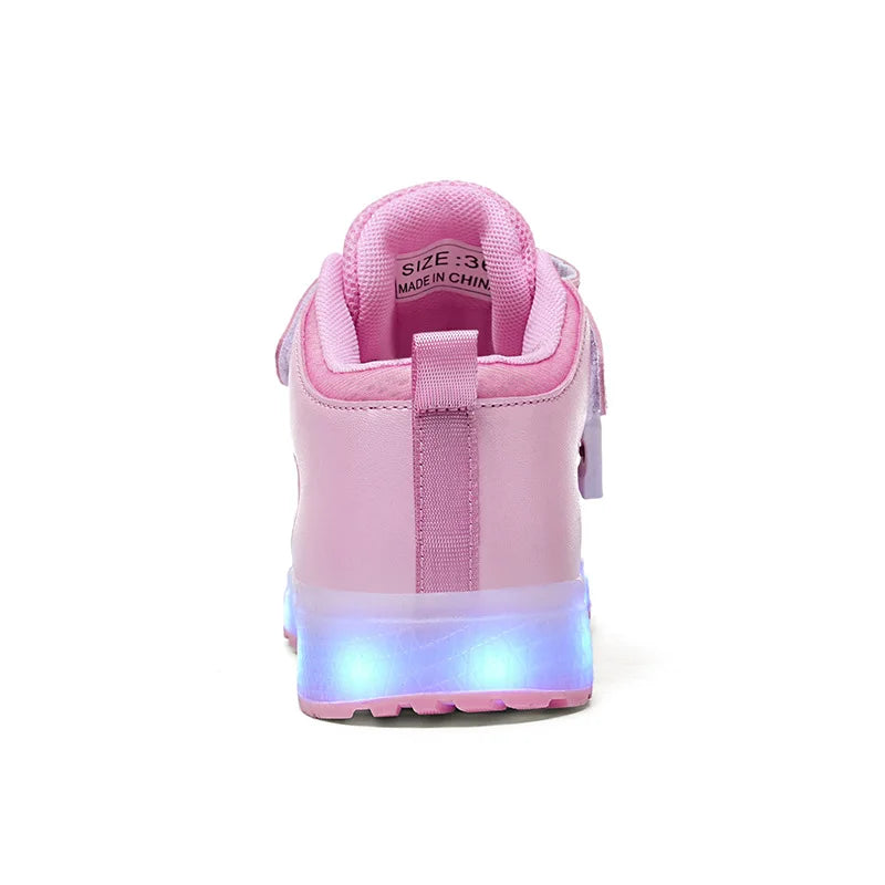 Students Opening Led Lights Casual Shoes Children's Birthday Gift Shoes Boys And Girls' Christmas Gifts Boots