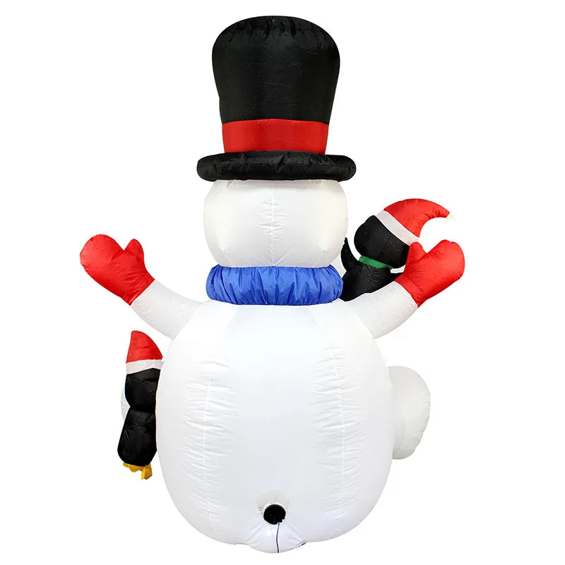Christmas Inflatable Snowman Penguin Stacked Arhat with LED Lights Outdoor Party Christmas Decoration Garden Yard Props for Lawn